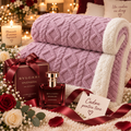 Pătură cu Blană Mov Plus Parfum 45 ml Cadou 200 cm pe 230 cm