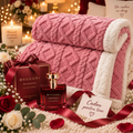 Pătură Cu Blană Roz Plus Parfum 45 ml Cadou 200 cm pe 230 cm