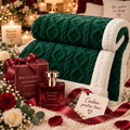 Pătură cu Blană Verde Aprins Plus Parfum 45 ml Cadou 200 cm pe 230 cm