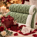 Pătură cu Blană Verde Plus Parfum 45 ml Cadou 200 cm pe 230 cm