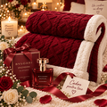 Pătură cu Blană Rosu Plus Parfum 45 ml Cadou 200 cm pe 230 cm