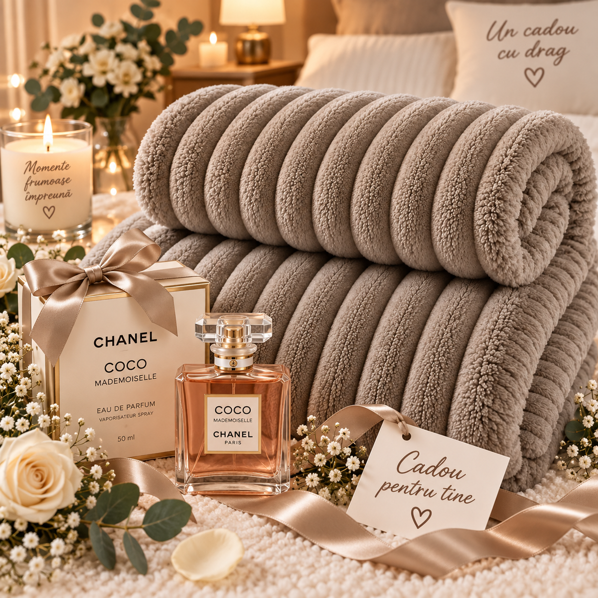 Pătură Maro Plus Parfum 45 ml Cadou 200cm pe 230cm
